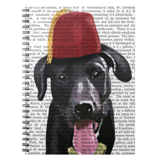 Black Labrador med Fez Anteckningsbok Med Spiral (Framsidan)