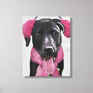 Black Labrador med öronsvampar Canvastryck