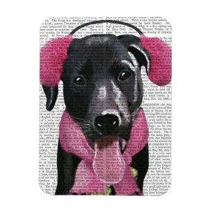 Black Labrador med öronsvampar Magnet