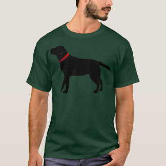 Black Labrador med Red Collar T Shirt