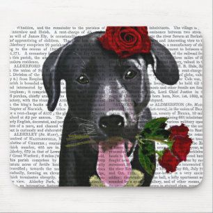 Black Labrador med Rosor 2 Musmatta