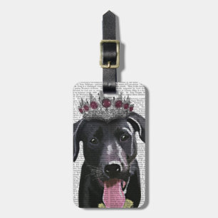 Black Labrador med Tiara Bagagebricka