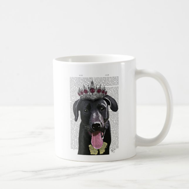 Black Labrador med Tiara Kaffemugg (Höger)