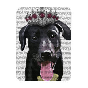 Black Labrador med Tiara Magnet