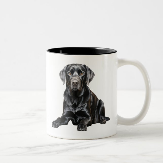 Black Labrador Mug Två-Tonad Mugg (Höger)