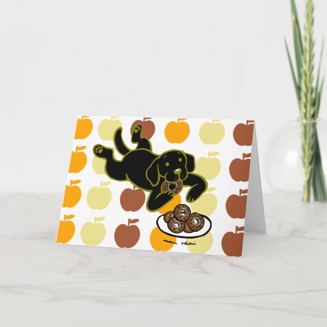 Black Labrador och Doughnut! Kort (Framsida)