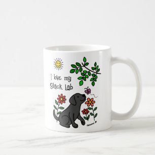 Black Labrador och Grönt Mugg