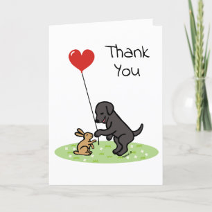 Black Labrador och Little Friend Tack Kort