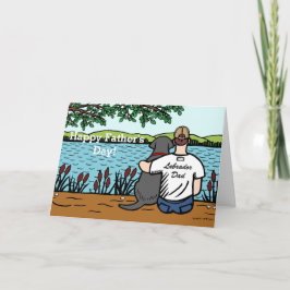 Black Labrador och Pappa Kort