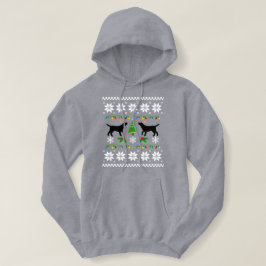 Black Labrador Outline Ugly jul Hoodie Tröja