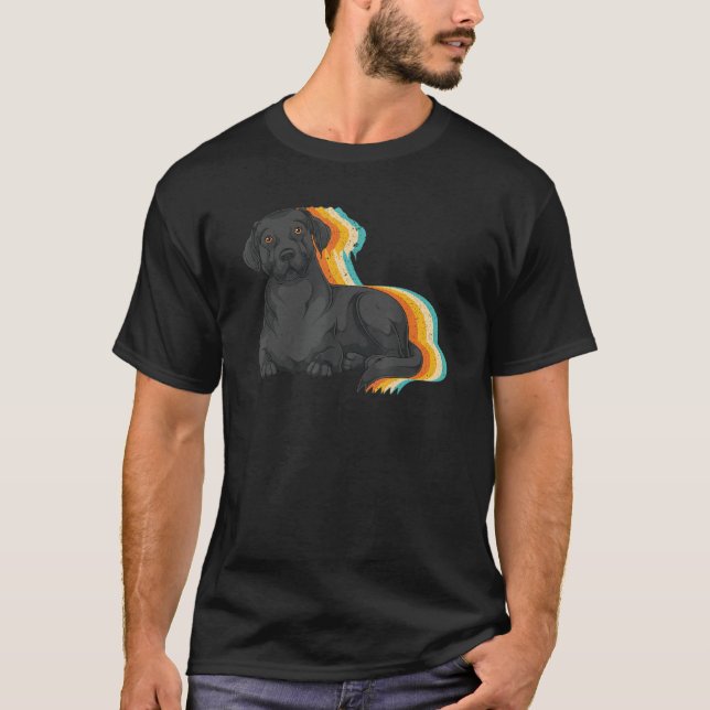 Black Labrador Owner Hund Animal Pet Retro Black L T Shirt (Framsida)