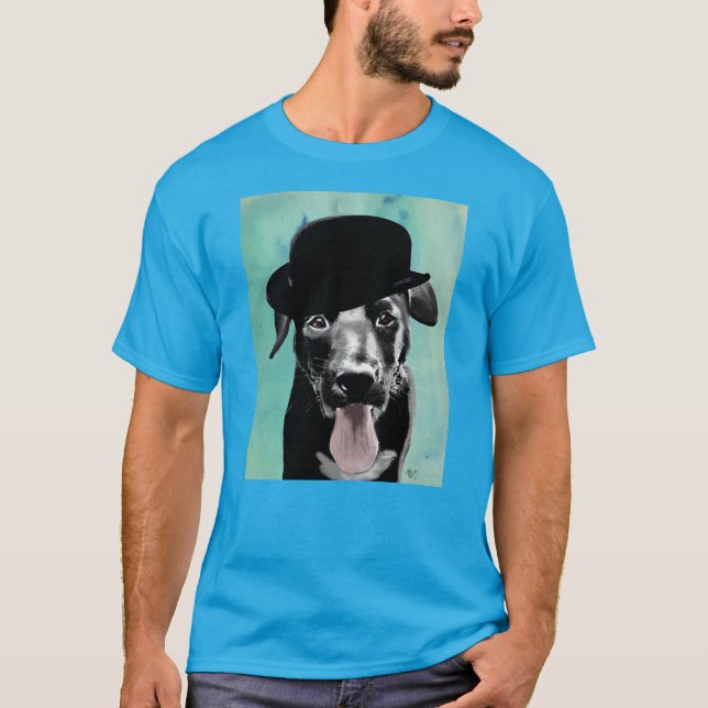 Black Labrador på Bowlareare Hat T Shirt (Framsida)