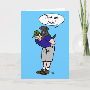 Black Labrador Pappa i Blue Kort