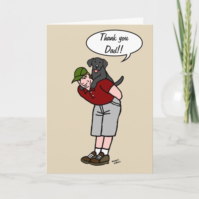 Black Labrador Pappa i Red Fars dag Kort (Framsida)