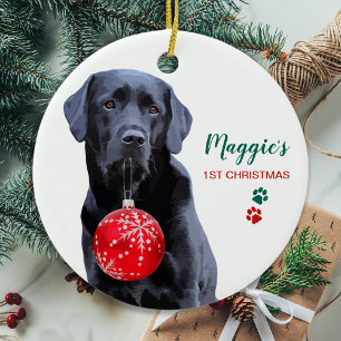 Black Labrador Personlig Cute Hund jul Julgransprydnad Keramik