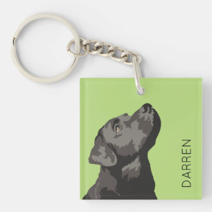 Black Labrador Personlig Nyckelring Chain