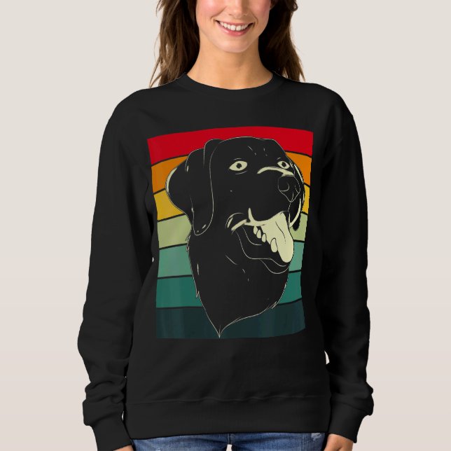Black Labrador Pet Animal Hundägare Retro Black T Shirt (Framsida)