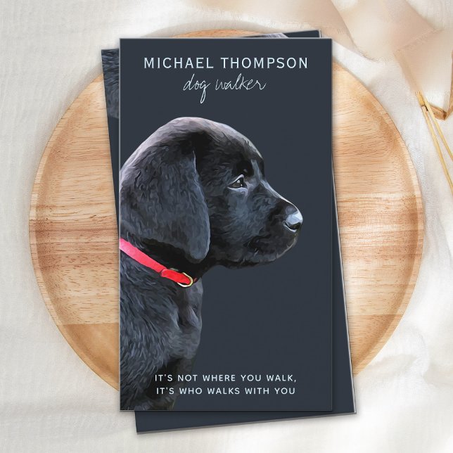Black Labrador Pet Hund Business Dog Walker Visitkort (Skapare uppladdad)