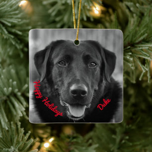 Black Labrador Photo Pet Hund Ceramic Ornament
