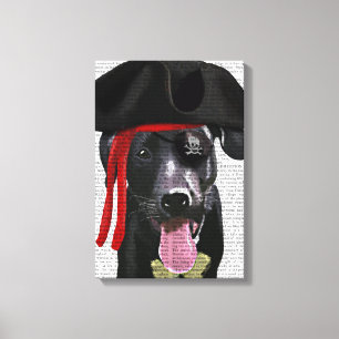 Black Labrador Pirat Canvastryck
