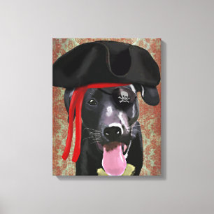 Black Labrador Pirat Hund Canvastryck
