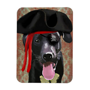 Black Labrador Pirat Hund Magnet