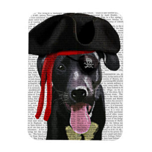 Black Labrador Pirat Magnet
