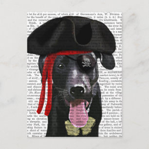 Black Labrador Pirat Vykort