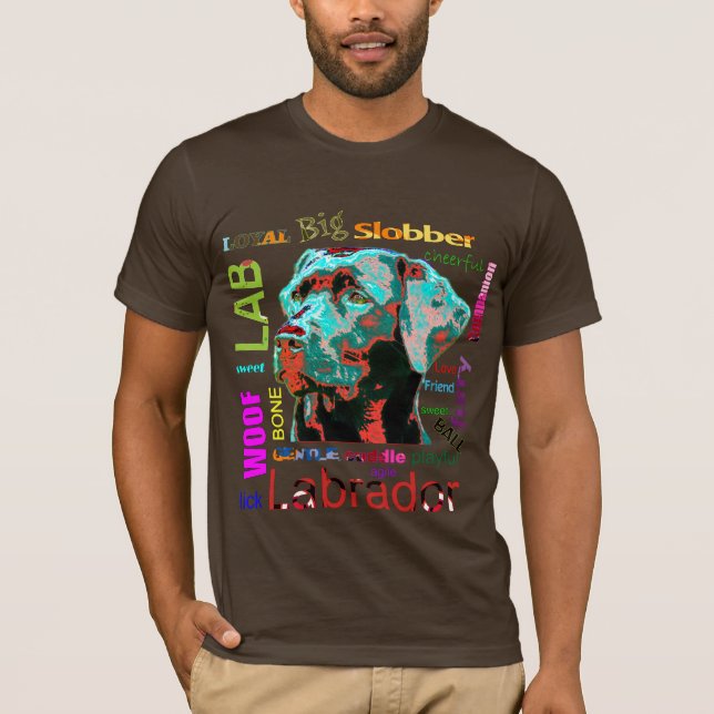 Black Labrador Pop Art Design T-Shirt (Framsida)