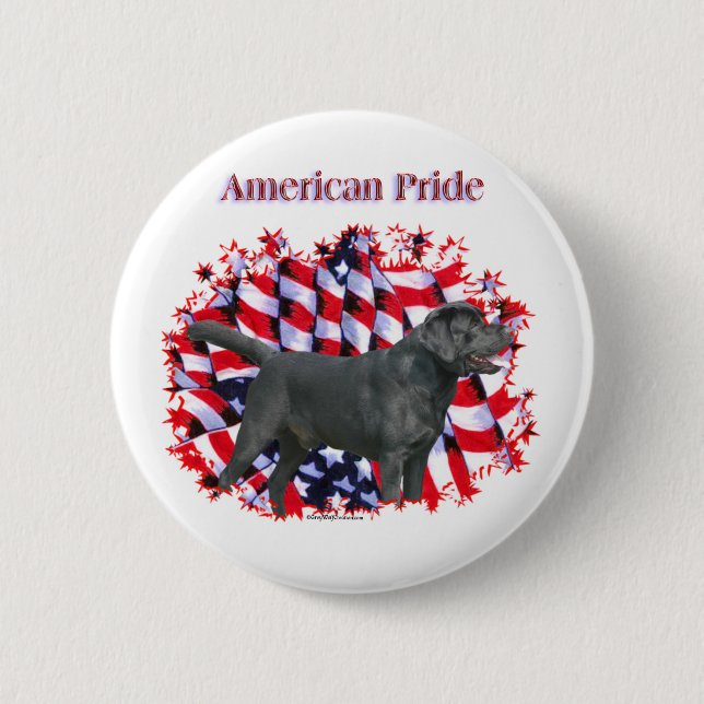Black Labrador-Pridet - Button Knapp (Framsida)