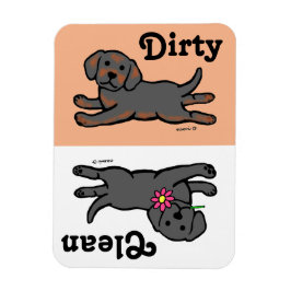 Black Labrador Puppy Clean / Dirty Dishwasher Magnet