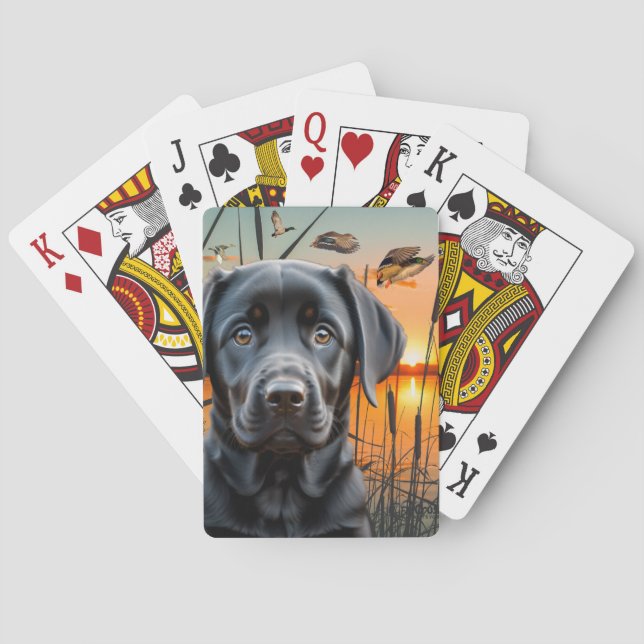 Black Labrador Puppy-uppspelningskort Casinokort (Baksidan)