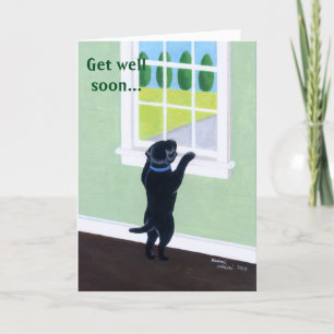 Black Labrador Puppy Window Kort