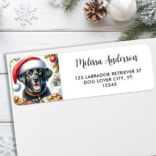 Black Labrador Rainbow Cake Hund Party Returadress Etikett