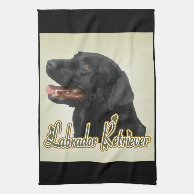 Black Labrador Retriever Art Gifts Kökshandduk (Vertikal)