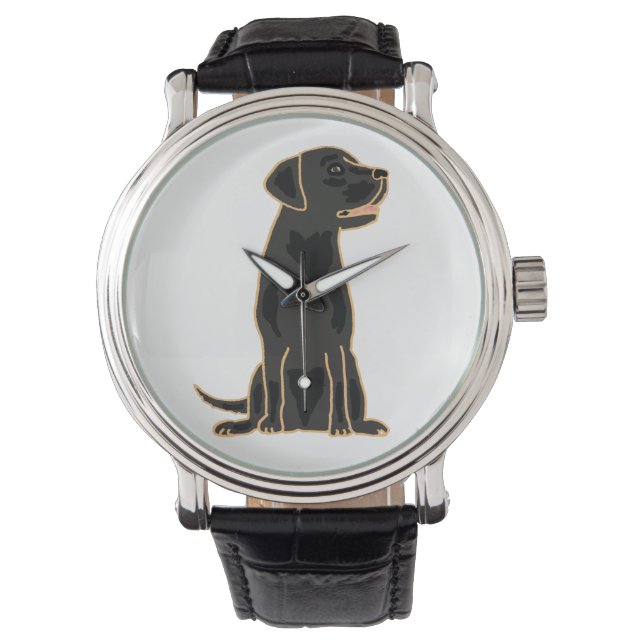 Black Labrador Retriever Art Watch Armbandsur (Framsida)