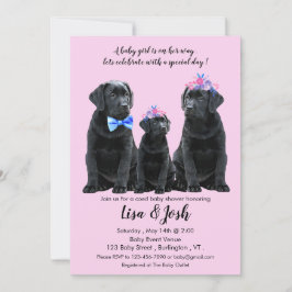 Black Labrador Retriever Baby Shower-inbjudan Meddelande