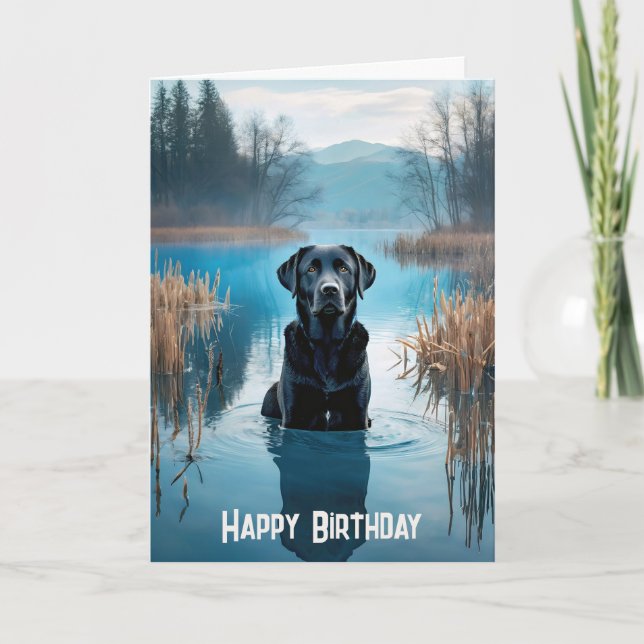 Black Labrador Retriever Birthday Kort (Framsida)