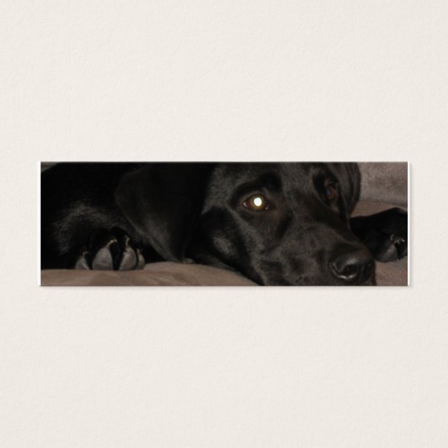 Black Labrador Retriever Bookmark Litet Visitkort (Framsidan)