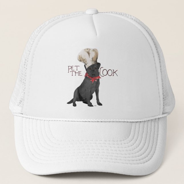 Black Labrador Retriever Chef Truckerkeps (Framsida)