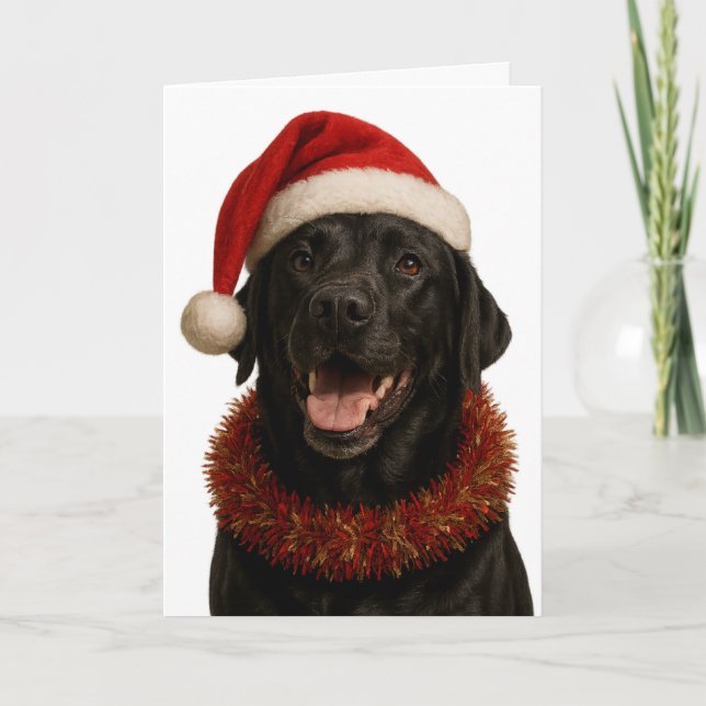 Black Labrador Retriever Christmas card Kort (Framsida)