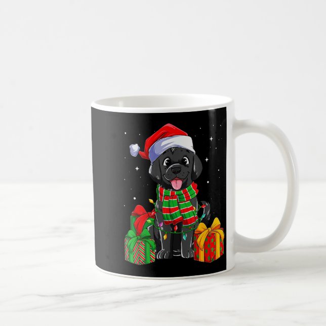 Black Labrador Retriever Christmas Lights Xmas Lab Kaffemugg (Höger)