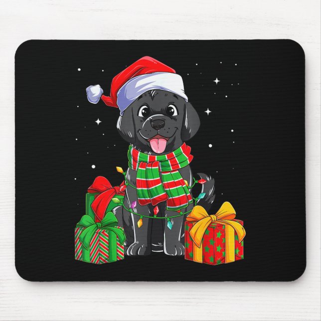 Black Labrador Retriever Christmas Lights Xmas Lab Musmatta (Framsidan)