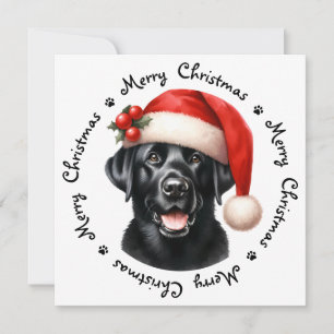 Black Labrador Retriever Cute God jul Julkort