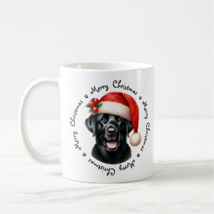 Black Labrador Retriever Cute God jul Kaffemugg