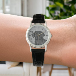 Black Labrador Retriever Cute Porträtt Hund älskar Armbandsur