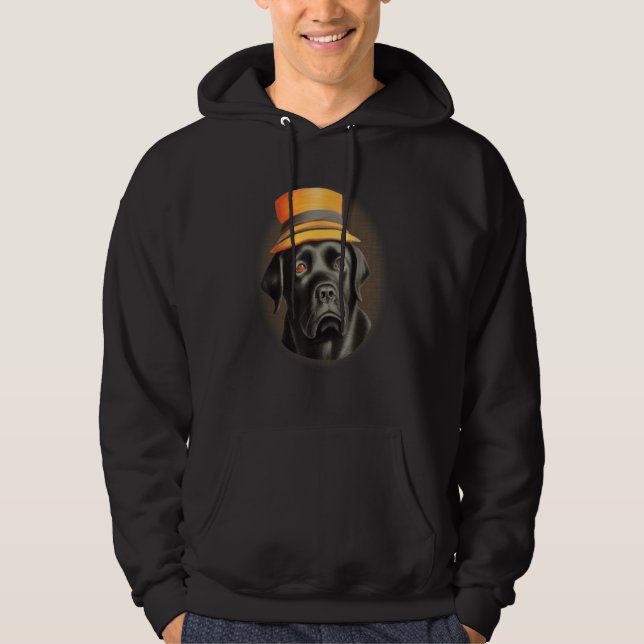Black Labrador Retriever Dog   Cute Doggy Lab Mama Hoodie (Framsida)