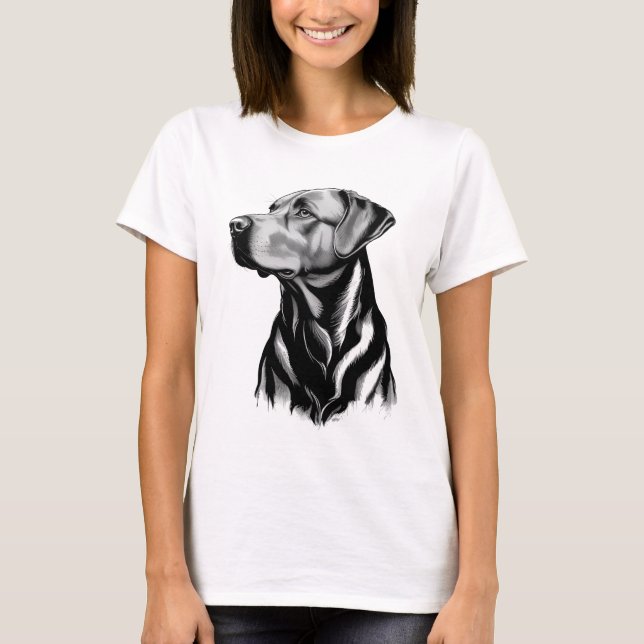 Black Labrador Retriever Dog Mom Sketch T Shirt (Framsida)