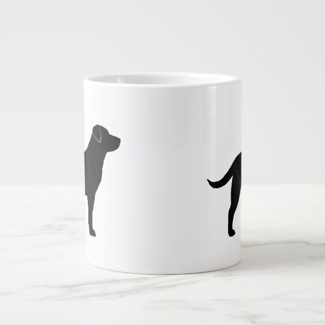 Black Labrador Retriever Dog Silhouettes Jumbo Mugg (Framsidan)