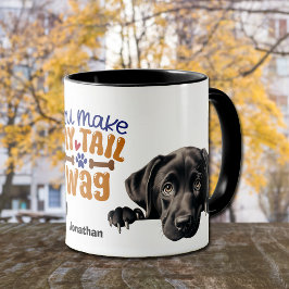 Black Labrador Retriever Dog You Make My Tail Wag Mugg